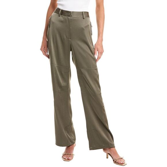 Helmut Lang WomensFluid Satin Flight Pant Green